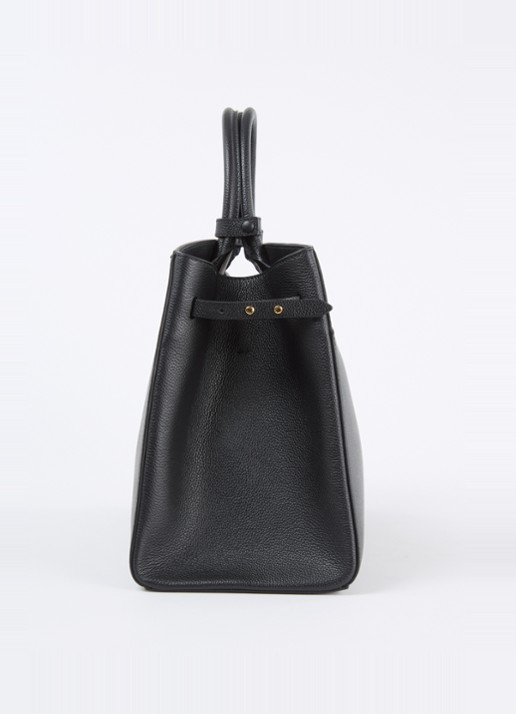 DeMellier The Hudson handtas van leer met structuur - detail 3 zwart