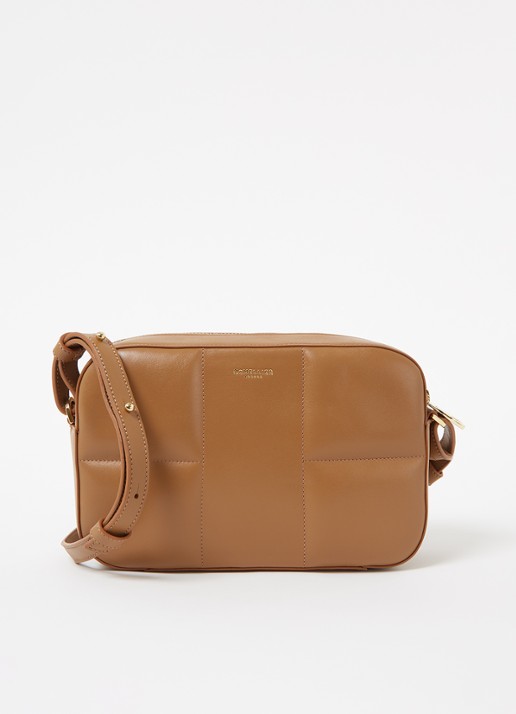 DeMellier The Marrakesh crossbodytas van leer - voorkant 2 cognac