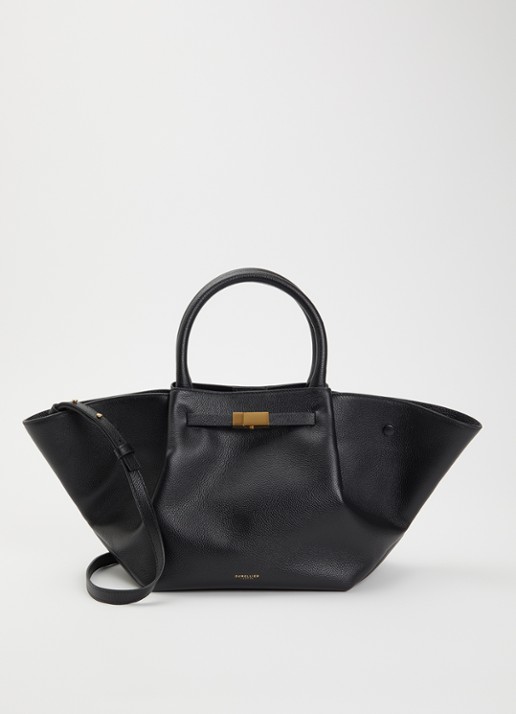 DeMellier The Midi New York handtas van leer - voorkant 5 zwart