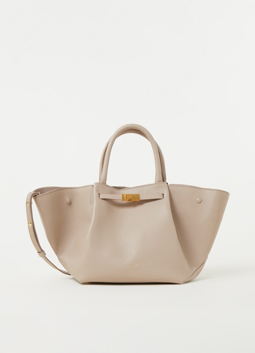 DeMellier The Midi New York handtas van leer - voorkant 4 taupe