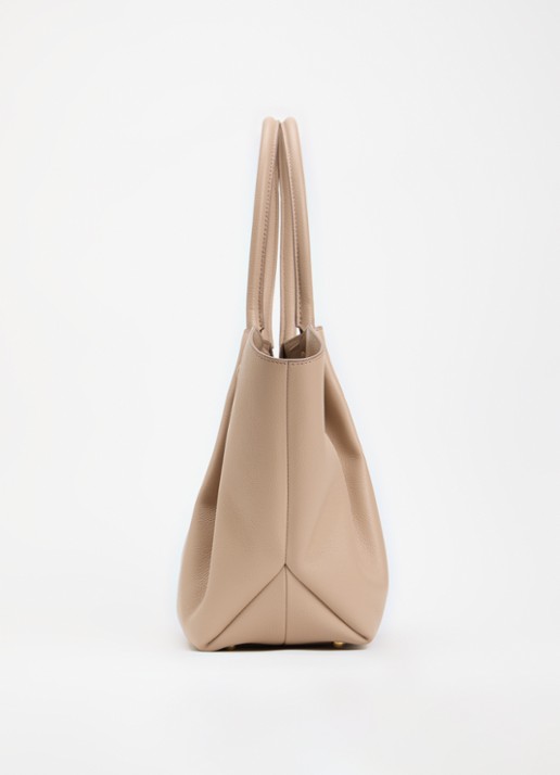 DeMellier The New York handtas van leer - detail 4 beige