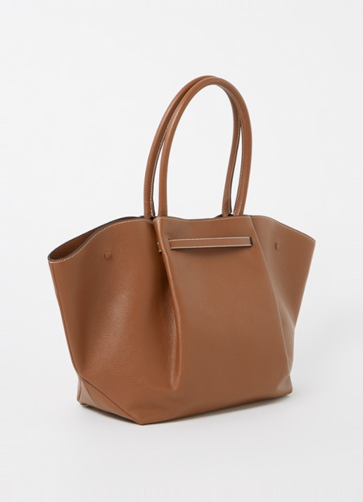 DeMellier The New York schoudertas van leer - achterkant 4 cognac