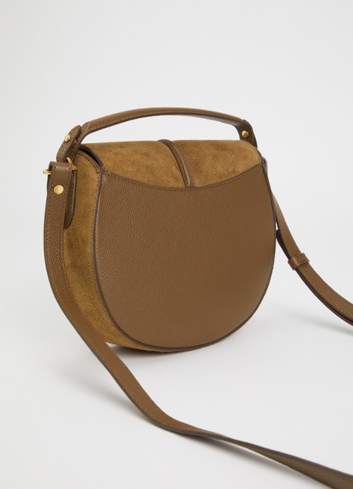 DeMellier The Siena crossbodytas van leer - achterkant bruin