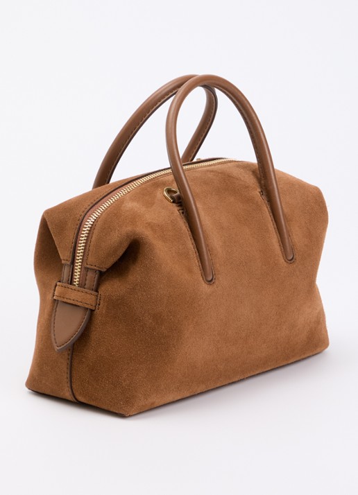 DeMellier The Stockholm Small handtas van suède - achterkant 7 roestbruin