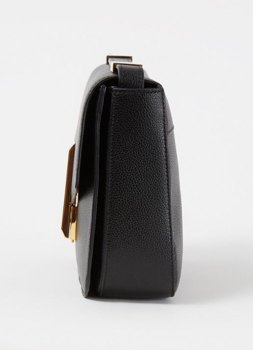 DeMellier Vancouver crossbodytas van leer - detail 2 zwart