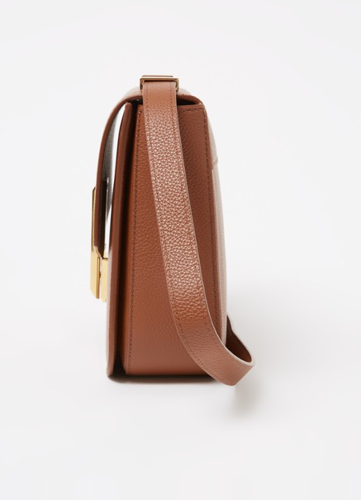 DeMellier Vancouver crossbodytas van leer - detail 3 hazelnootbruin