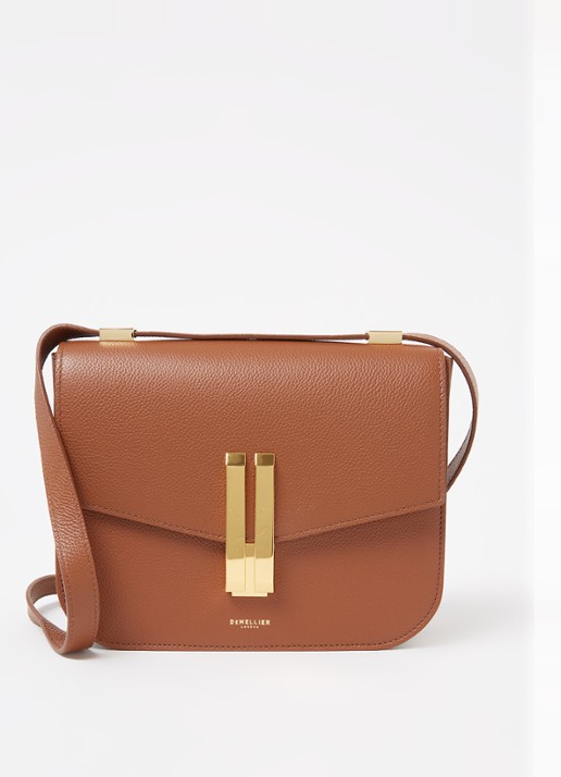 DeMellier Vancouver crossbodytas van leer - voorkant 4 hazelnootbruin