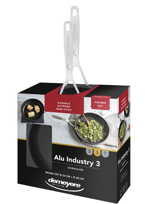 Demeyere Alu Industry 3 Duraslide Koeke - detail zwart