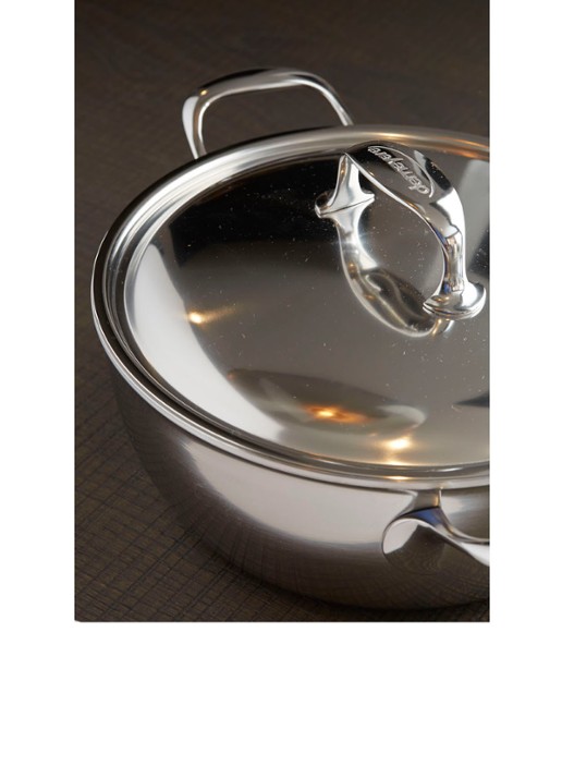 Demeyere Atlantis 7 conische braadpan Ø24 cm - voorkant 2 zilver