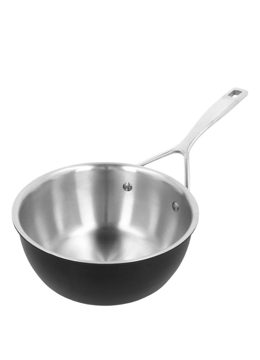 Demeyere Black 5 conische sauteuse met deksel Ø20 cm  - detail zwart