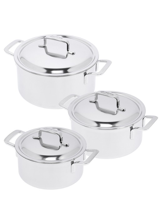 Demeyere Intense 5 Kookset 3 pcs - voorkant zilver