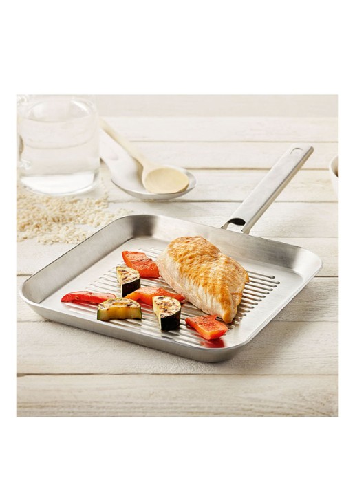 Demeyere Resto 3 grillpan 24 x 24 cm - voorkant 3 zilver