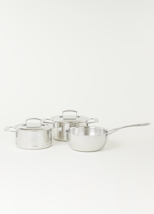Demeyere Silver pannenset 3-delig - voorkant 3 zilver