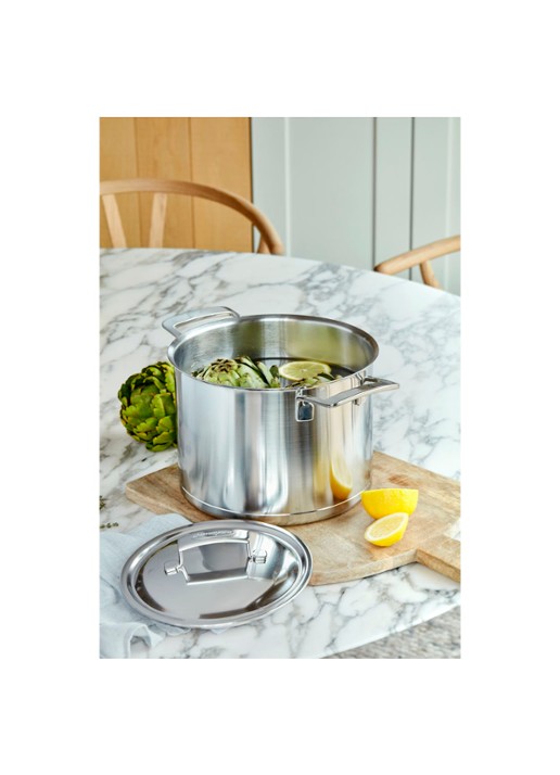 Demeyere Silver soeppan met deksel Ø20 cm - voorkant 3 roestvrijstaal