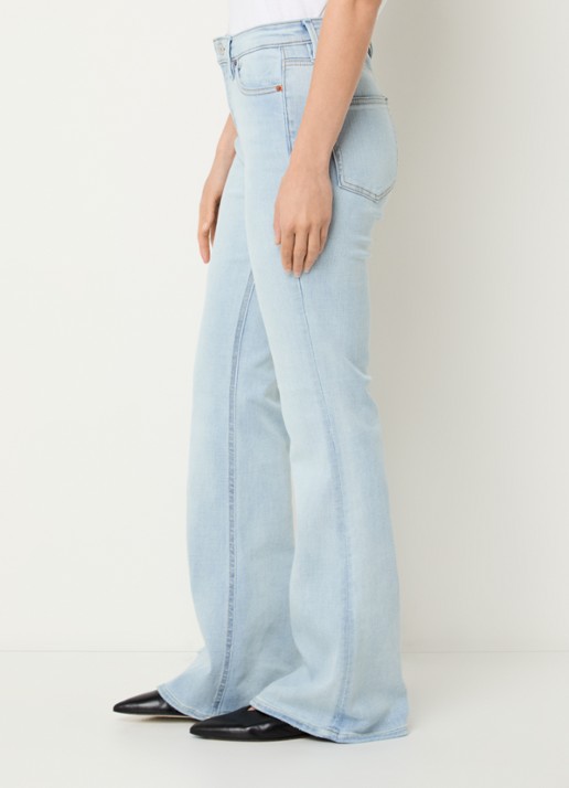 Denham Ami high waist flared jeans met lichte wassing - detail 2 indigo