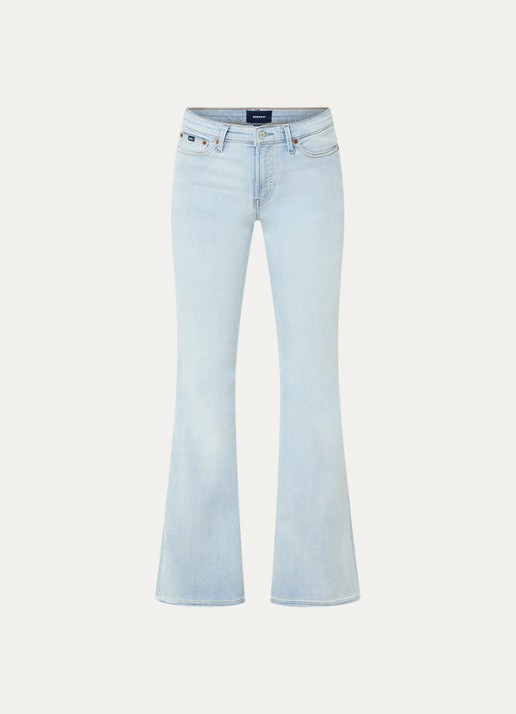 Denham Ami high waist flared jeans met lichte wassing - voorkant 3 indigo