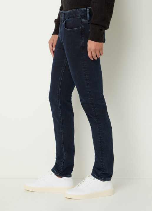 Denham Bolt slim fit jeans met donkere wassing - detail 2 donkerblauw