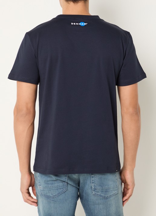 Denham Bonsai T-shirt met logoborduring - achterkant 4 donkerblauw