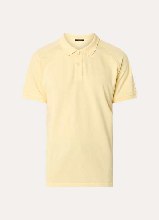 Denham Brian regular fit polo met logoborduring - voorkant 2 geel