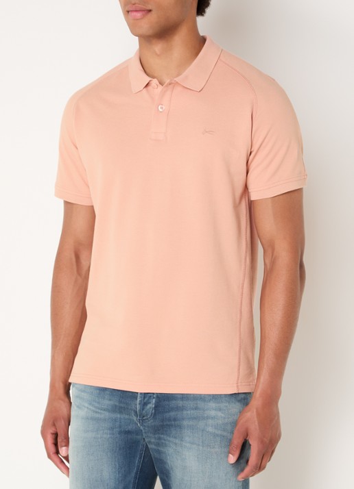 Denham Brian regular fit polo met logoborduring - detail 4 abrikoos