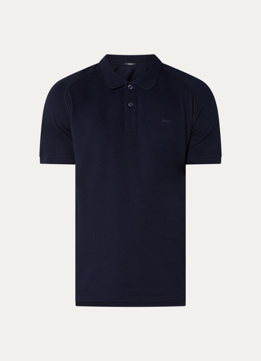 Denham Brian regular fit polo met logoborduring - voorkant 2 donkerblauw