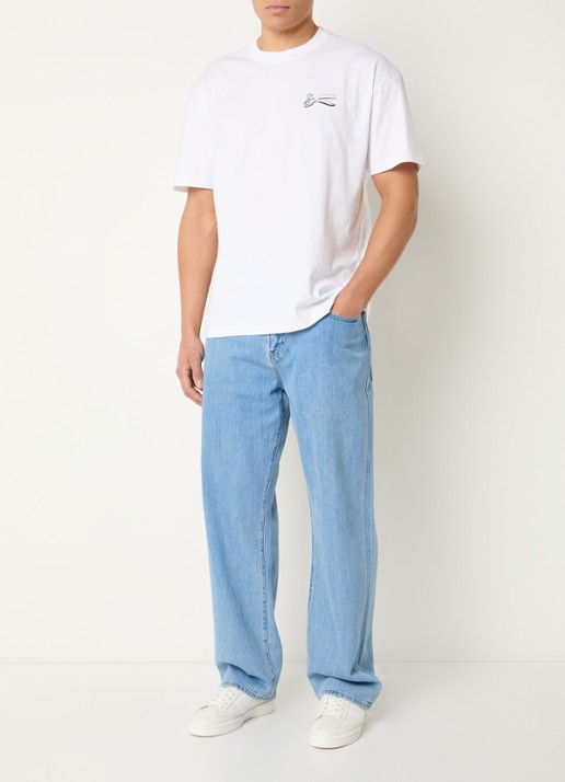 Denham Cooper T-shirt met logo- en backprint - voorkant 2 wit