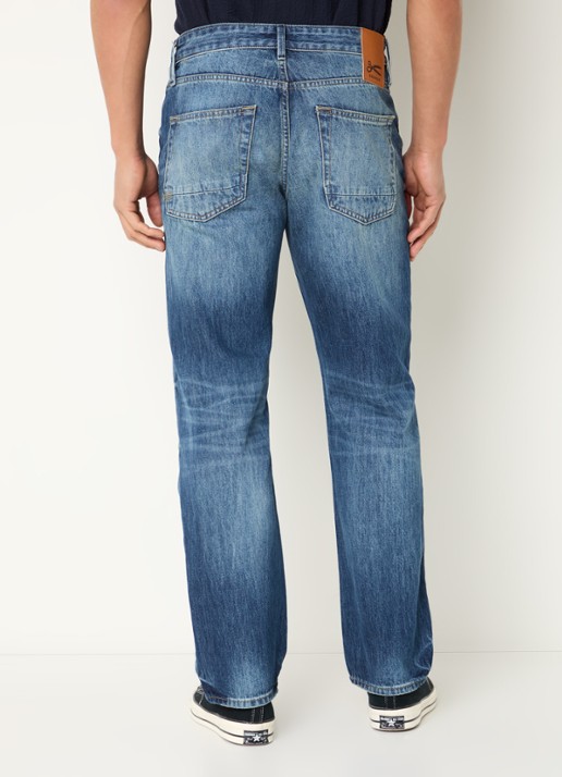 Denham Dagger R 35 straight leg jeans met lichte wassing - achterkant indigo