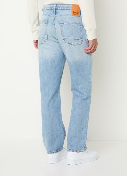Denham Dagger straight leg jeans met lichte wassing - achterkant 3 indigo
