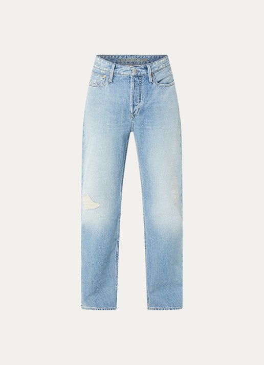 Denham Dagger straight leg jeans met lichte wassing - voorkant 4 indigo