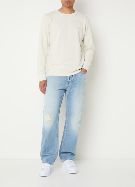 Denham Dagger straight leg jeans met lichte wassing - voorkant 5 indigo