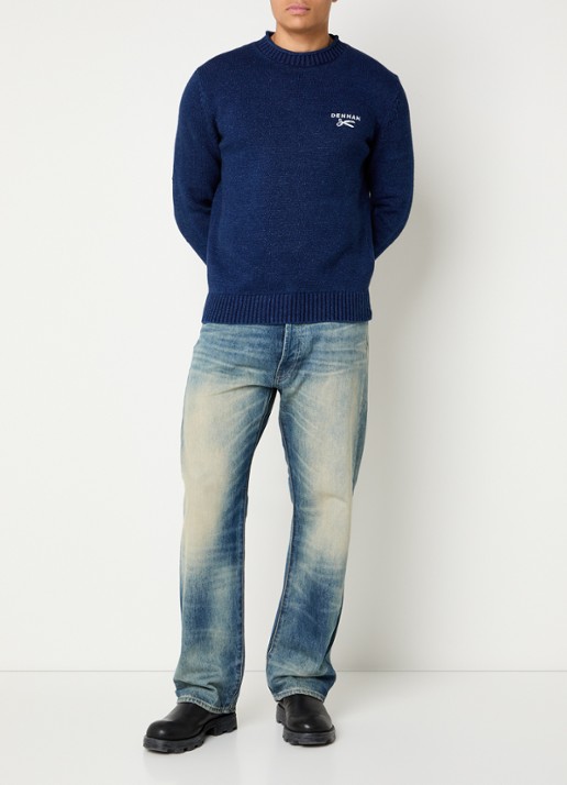 Denham Eastwider Henry straight leg jeans met lichte wassing - voorkant 5 indigo
