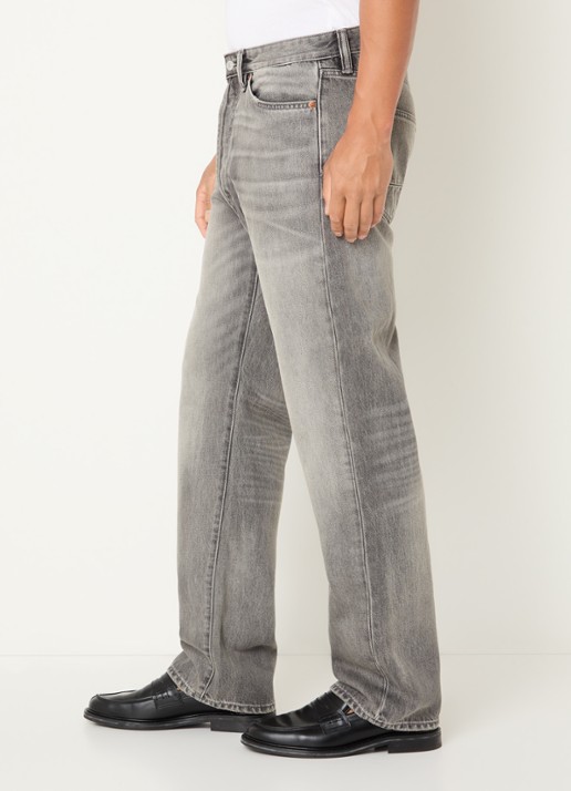 Denham Eastwider straight leg jeans met gekleurde wassing - detail 5 lichtgrijs
