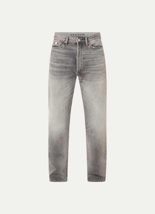 Denham Eastwider straight leg jeans met gekleurde wassing - voorkant 2 lichtgrijs