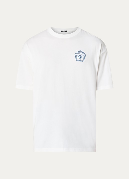 Denham Himari T-shirt met logo- en backprint - voorkant wit