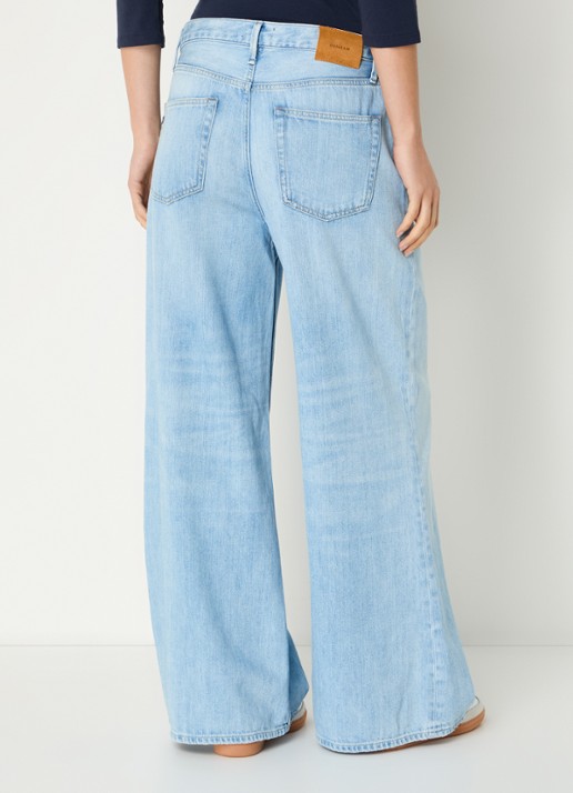 Denham Izzy high waist wide leg jeans met lichte wassing - achterkant 5 indigo