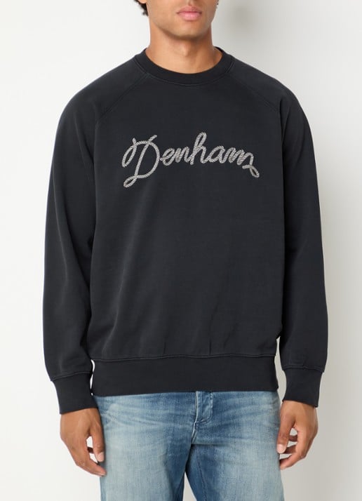 Denham Luke sweater met logoprint
