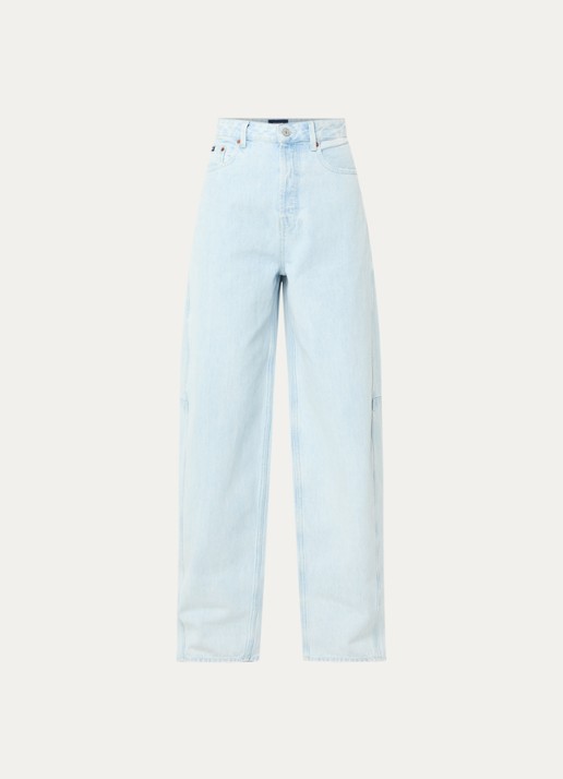 Denham Maki high waist wide leg jeans met lichte wassing  - voorkant 4 indigo
