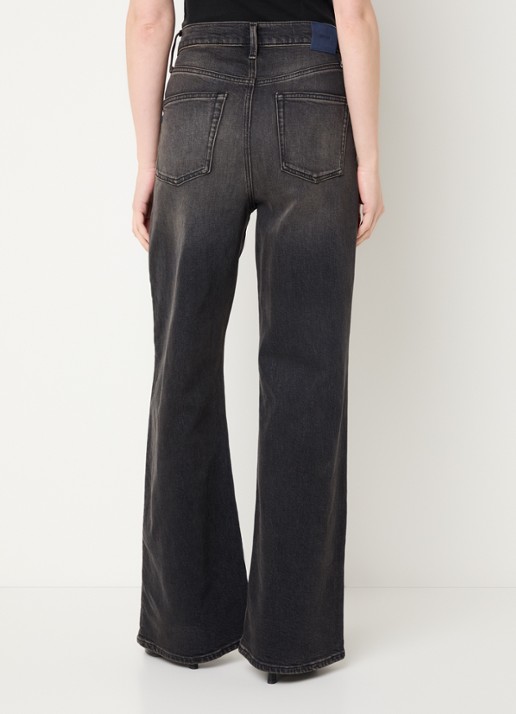 Denham Miku high waist flared jeans met gekleurde wassing  - achterkant antraciet