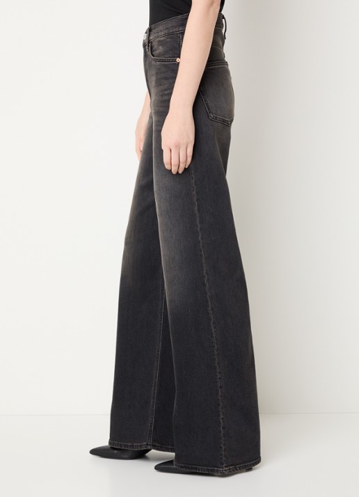 Denham Miku high waist flared jeans met gekleurde wassing  - detail 3 antraciet
