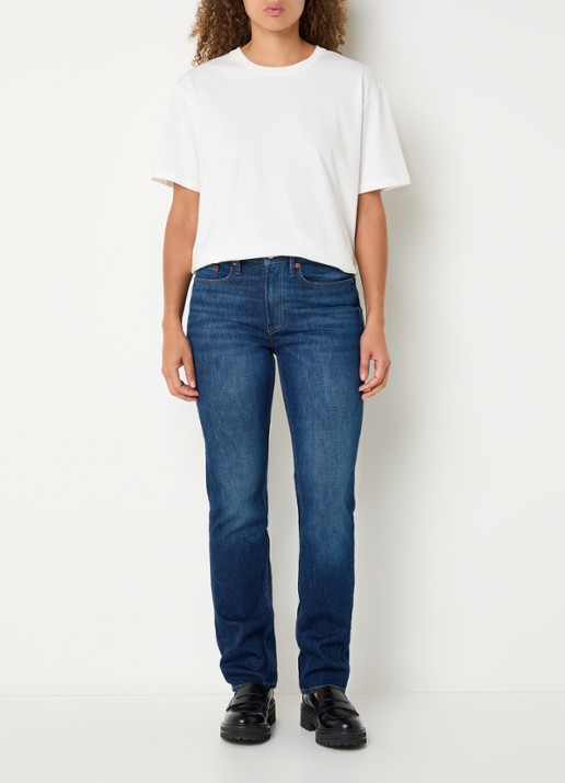Denham Mizuki high waist slim fit jeans met donkere wassing - voorkant 5 indigo