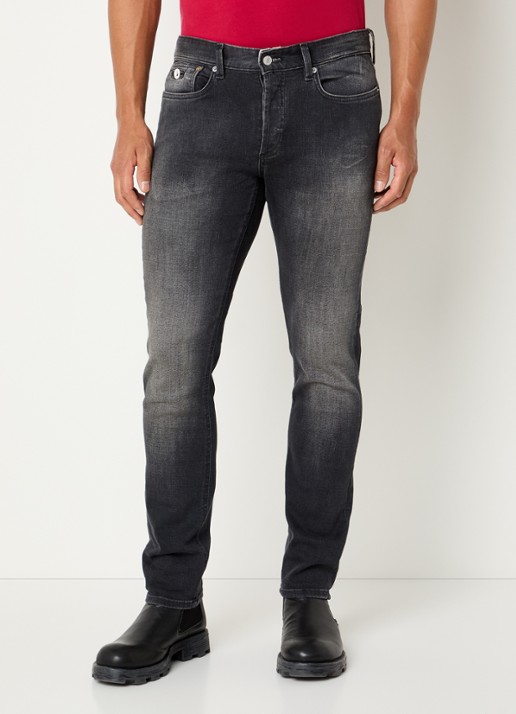 Denham Razor Duke slim fit jeans met gekleurde wassing - detail 2 zwart