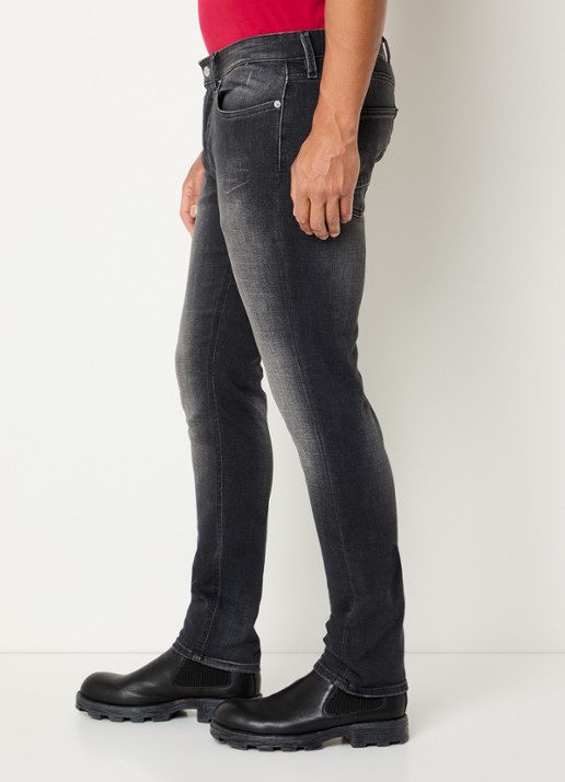 Denham Razor Duke slim fit jeans met gekleurde wassing - detail 3 zwart