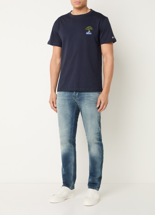 Denham Razor slim fit jeans met donkere wassing - voorkant 2 indigo