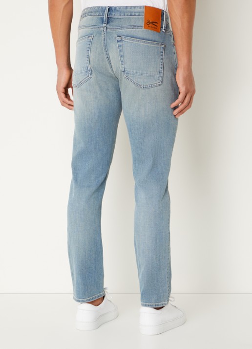 Denham Razor slim fit jeans met lichte wassing - achterkant indigo