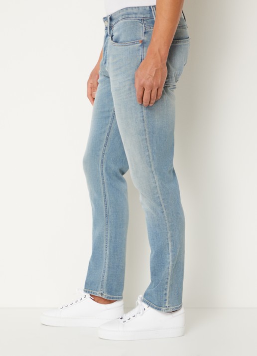 Denham Razor slim fit jeans met lichte wassing - detail 3 indigo