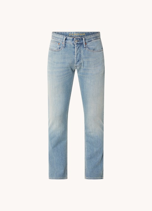 Denham Razor slim fit jeans met lichte wassing - voorkant 4 indigo