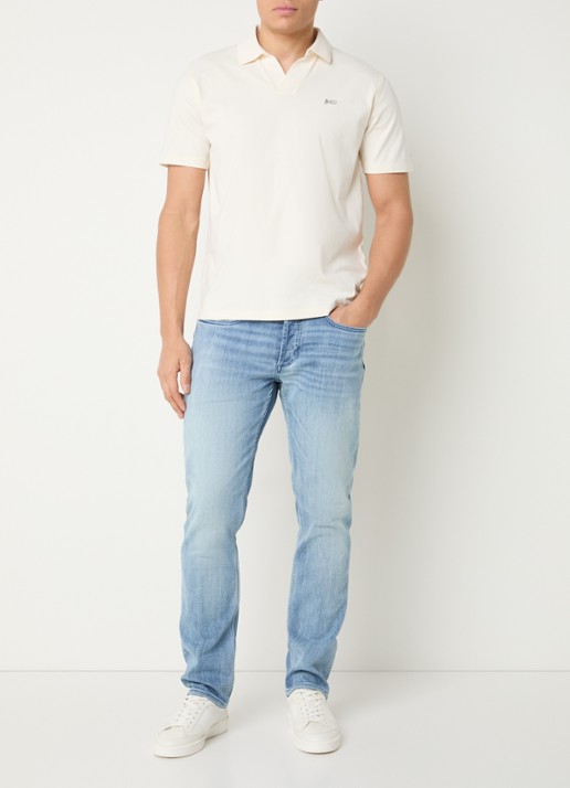 Denham Razor slim fit jeans met lichte wassing - voorkant 2 indigo