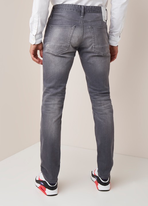Denham Razor slim fit jeans met stretch - achterkant middengrijs