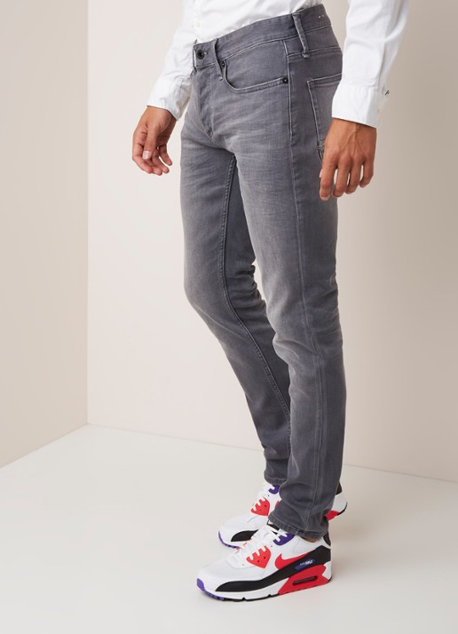 Denham Razor slim fit jeans met stretch - detail 4 middengrijs