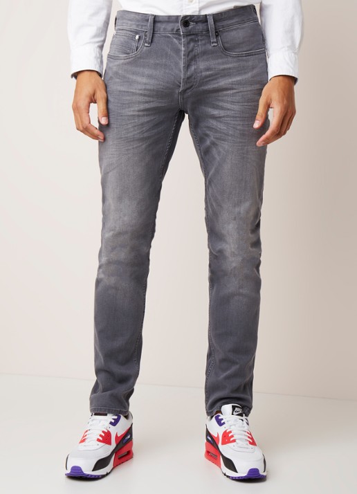 Denham Razor slim fit jeans met stretch - detail 5 middengrijs